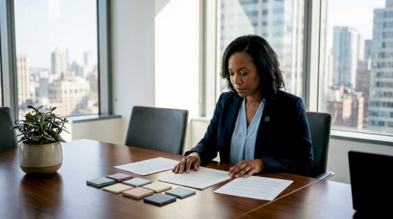 Compliance officer reviewing ESG reports